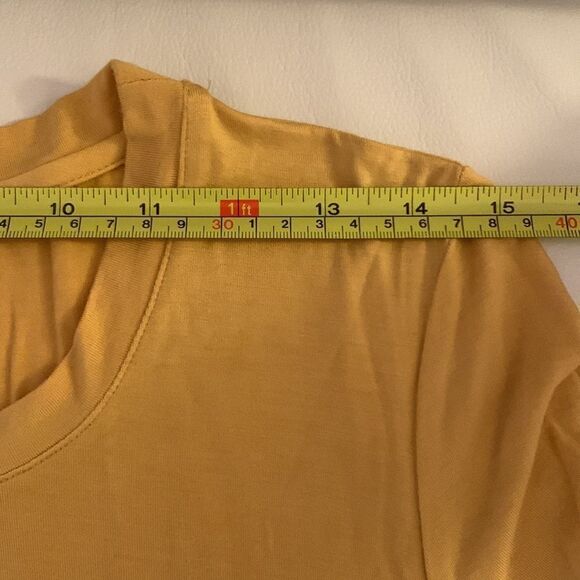 Logo by Lori Goldstein Yellow with Tan Ruffle on the Bottom Tunic Size M - Picture 4 of 9
